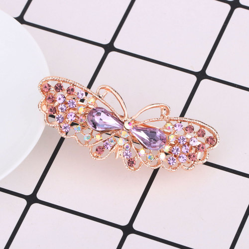 Hair clip hairpin for women girls hair accessories National Water Diamond Butterfly Crystal hairpin women top clip spring hairpin boutique
