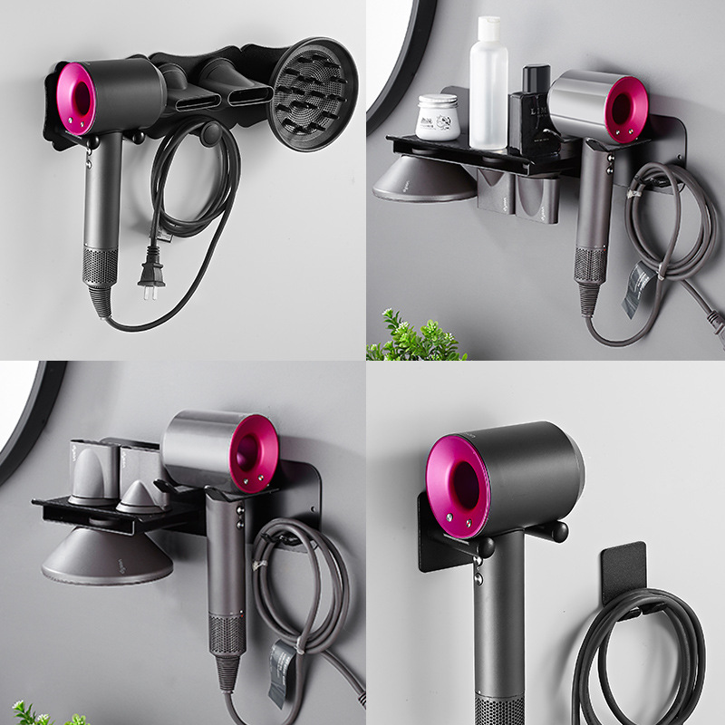 适配戴森吹风机支架立式免打孔理发店dyson风筒台面置物收纳架|ru