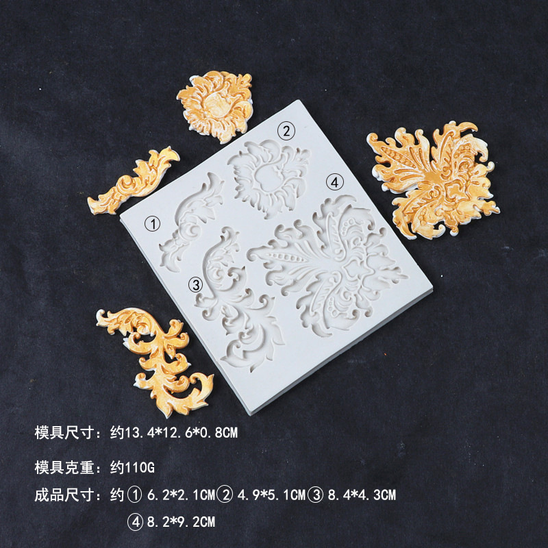 Molde de silicona fondant molde de pastel de alivio europeo decoración de la torta molde de chocolate molde de cocción ritmo seco