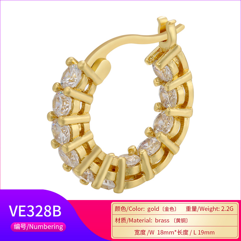 Retro Micro-inlaid Twist Round Ear Buckle Wholesale Nihaojewelry display picture 3