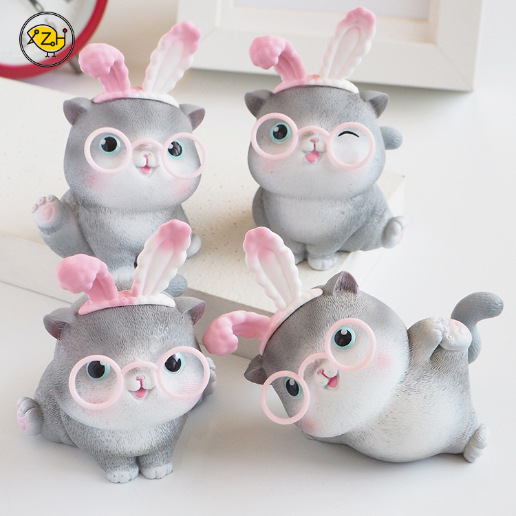 Veronica lovely Kitty Decoration ins originality resin automobile ornament birthday gift