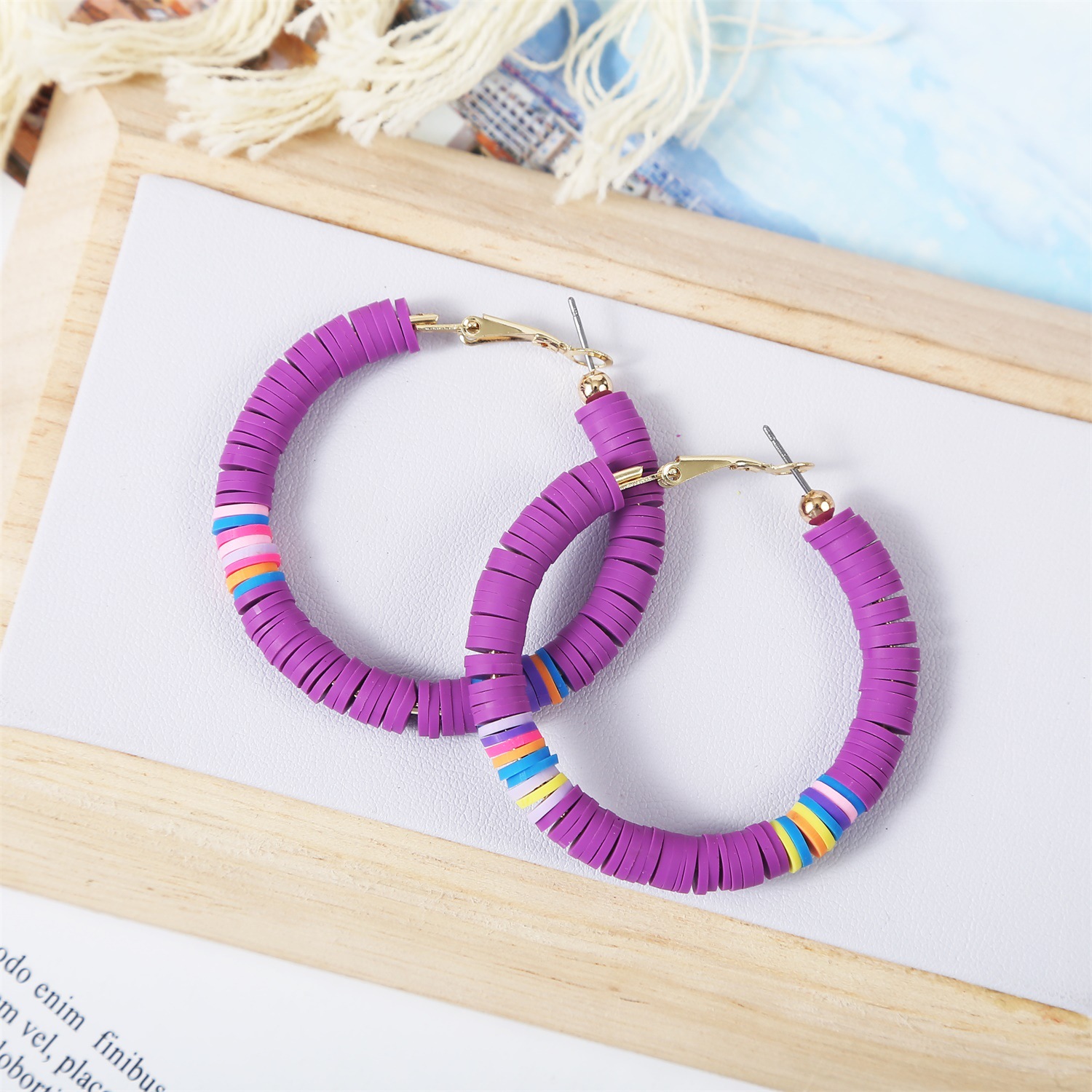 1 Paire Style Simple Style Classique Bloc De Couleur Perlé Alliage Des Boucles D'Oreilles display picture 6