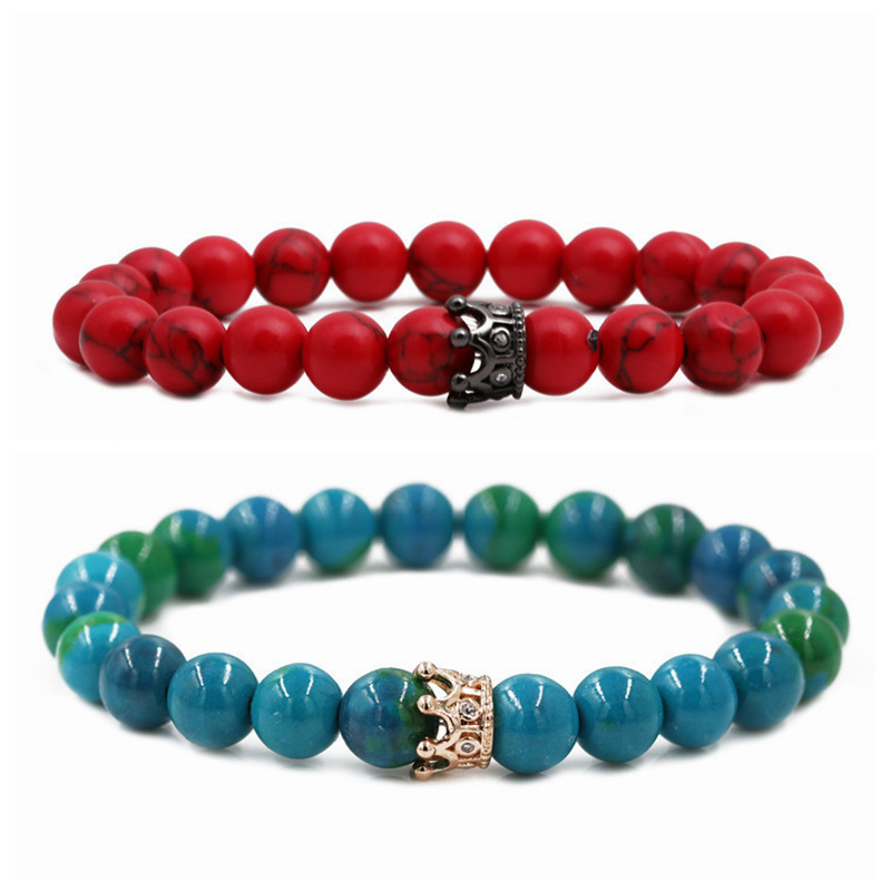 Jewelry Phoenix Stone Turquoise Crown Couple Bracelet DIY Bracelet