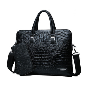 Сумка, ремешок для сумки на одно плечо, ноутбук, крокодиловый принт, бизнес-версия