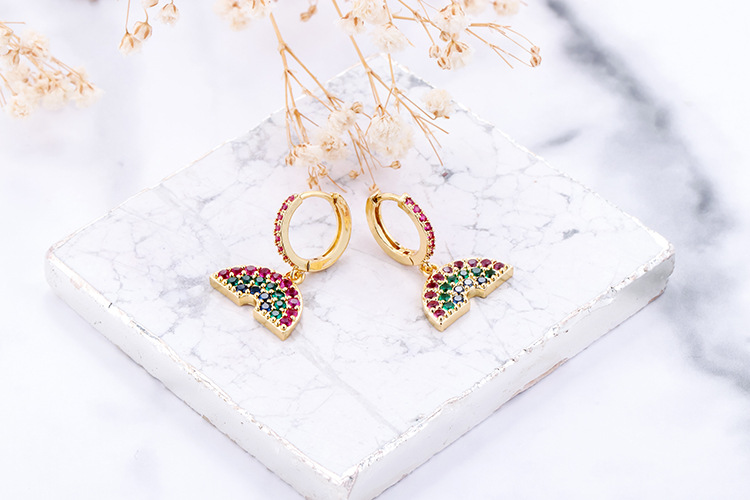 10g Weight Zircon Inlay Material Earrings Classification Housewarming, Anniversary, Business, Wedding, Travel, Birthday, Festival Occasion Copper Material Geometric Pattern Women'S Gender Plating Design Fashion Style Copper Plating Geometric Zircon 1