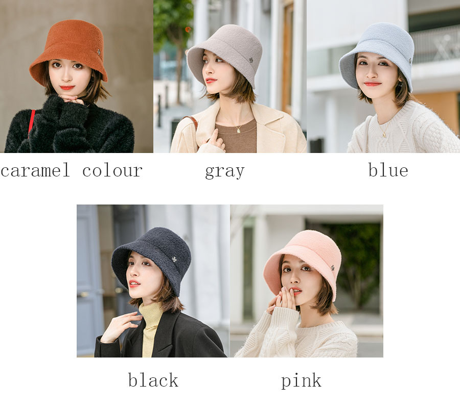 Ull bucket hat för kvinnor höst vinter trendig varm_voghion.com