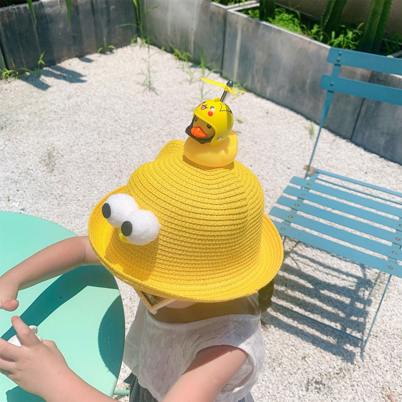 Children's Straw Hat Boy Sun Hat Baby Summer Sun Hat Cute Super Cute Sunscreen Girl Beach Hat display picture 4