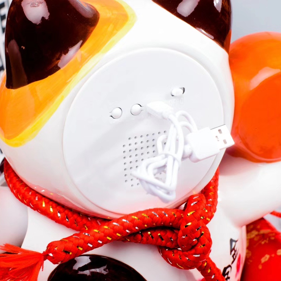 Personalizada estilo japonés suerte tambor escaneo código suerte gato regalo cajero decoración código QR función de pago fortuna gato