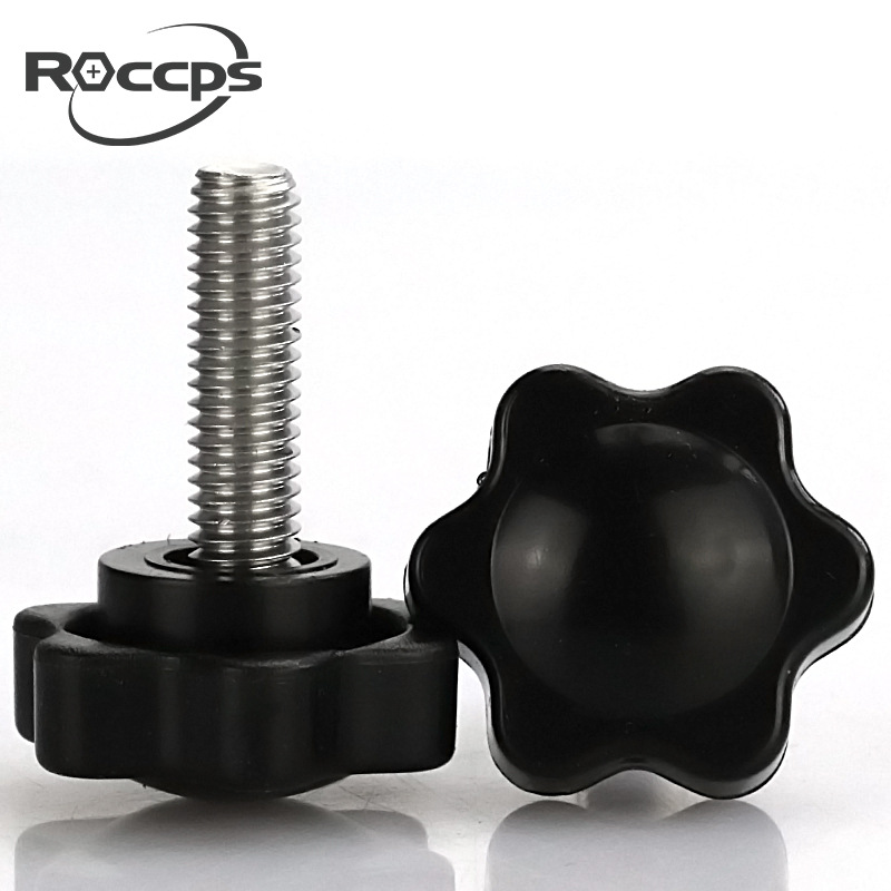 304不锈钢梅花胶头螺丝手柄星型螺丝旋钮塑料带把手螺钉25#M4M5M6|ms