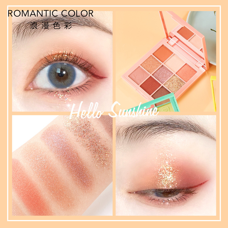 ins超火浪漫色彩水果九色眼影盘水果色彩蜜桃持久不易飞粉仙女盘