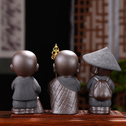 Ceramic Little Monk Tea Pet Ornament Boutique Purple Clay Can Foster Personality Interesting Cute Tea Ceremony Tea Play Tea Set Decoration