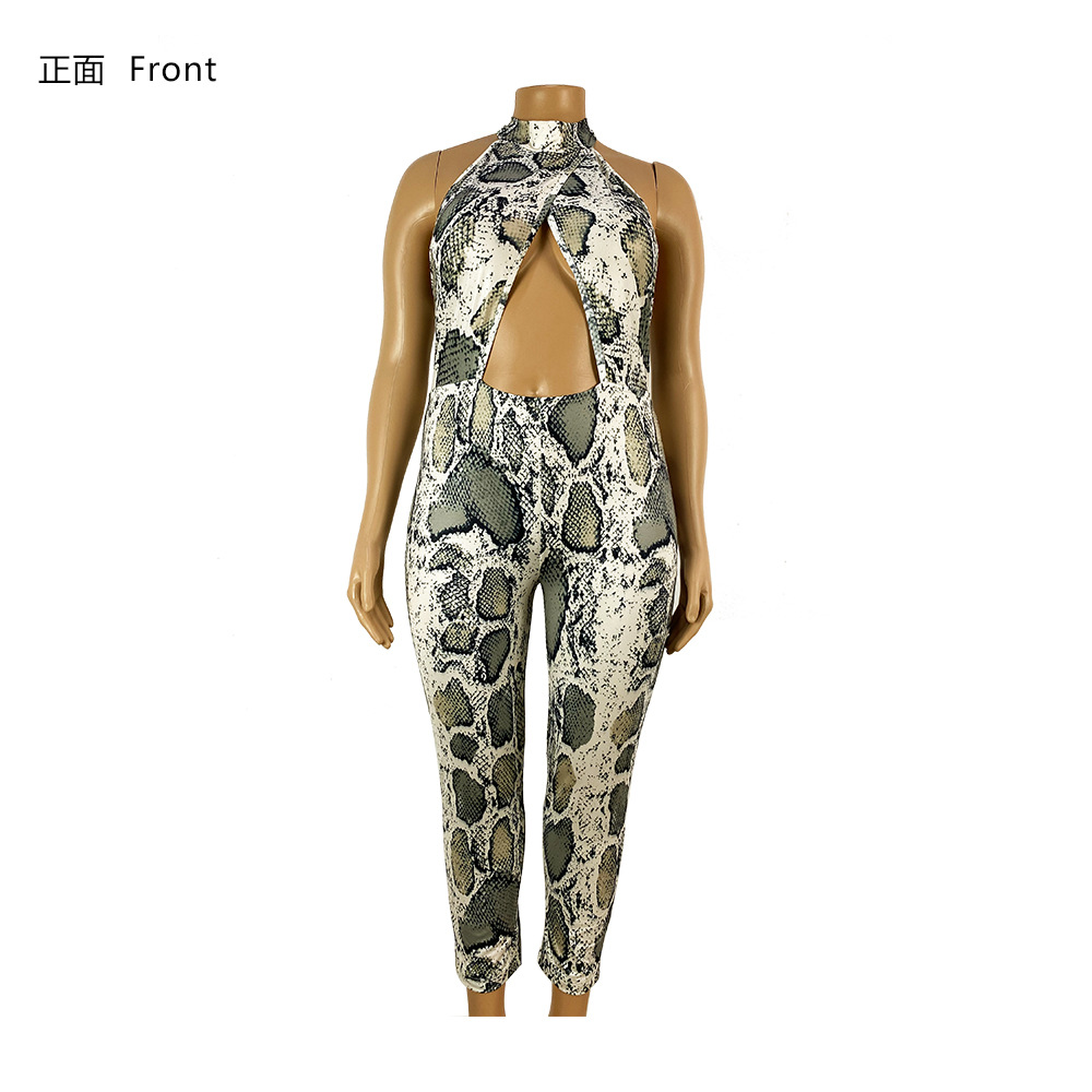 Women's Personalized Snake Print Jumpsuit