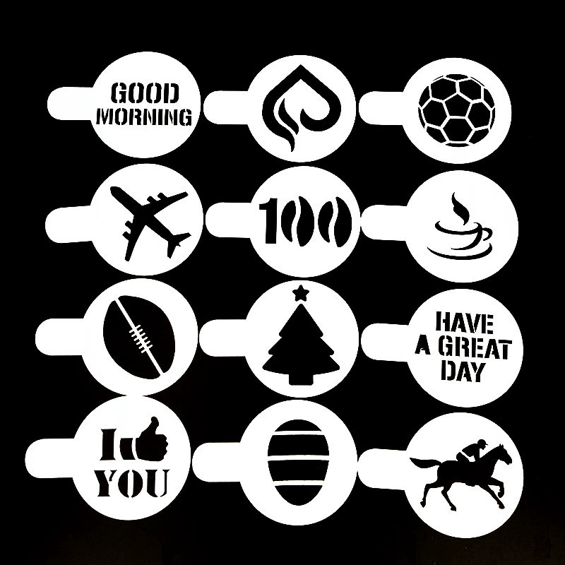 Новая гирлянда форма для печати кофе модель вспомогательное оборудование модный кофейный прибор пластик 12 шт.