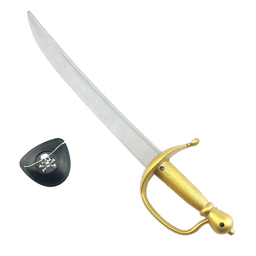 亚马逊热卖海盗指挥刀眼罩玩具套装 万圣节海盗刀剑塑料刀装饰品