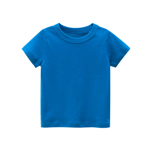 [Factory goods pass] 27kids children's clothing summer 2024 children's short-sleeved T-shirt advertising shirt solid color without pattern