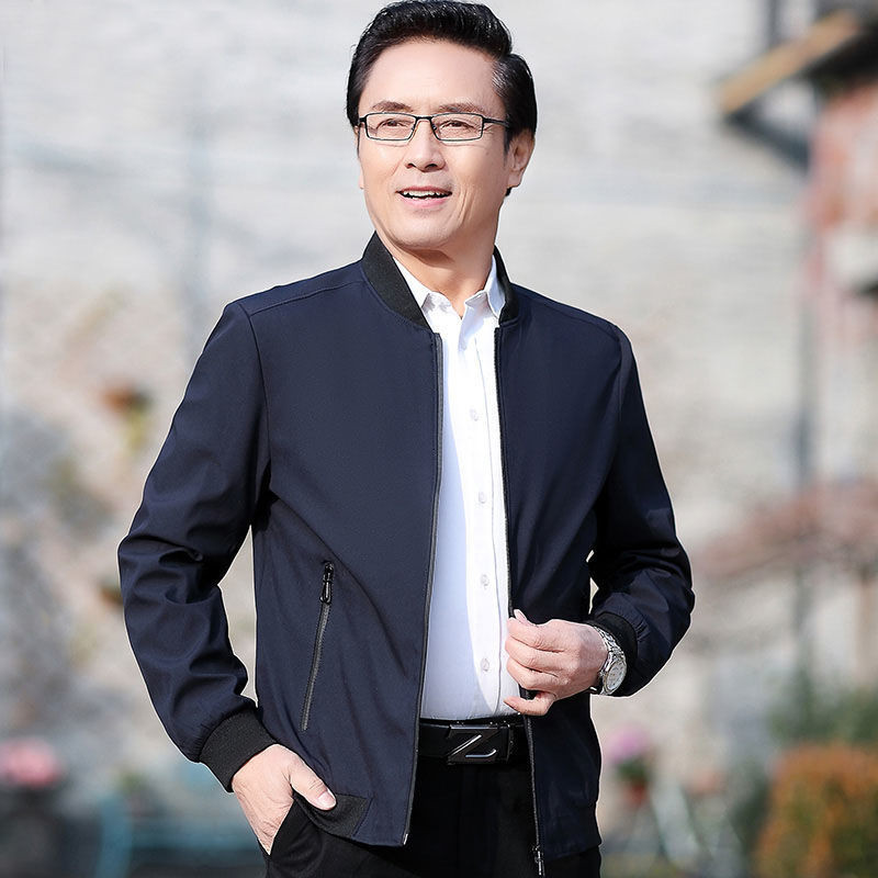 Middle-aged men's jacket men's middle-aged and elderly jacket men's spring and autumn baseball uniform men's business casual men's autumn dad wear
