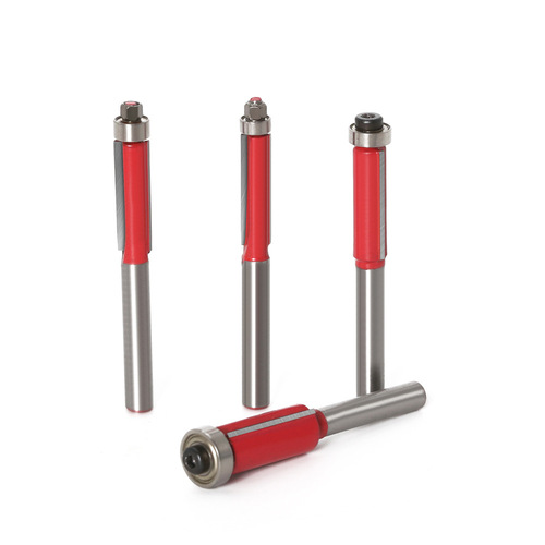 Extended bearing trimming knife double-edged straight knife woodworking milling cutter trimming machine head engraving machine gong knife