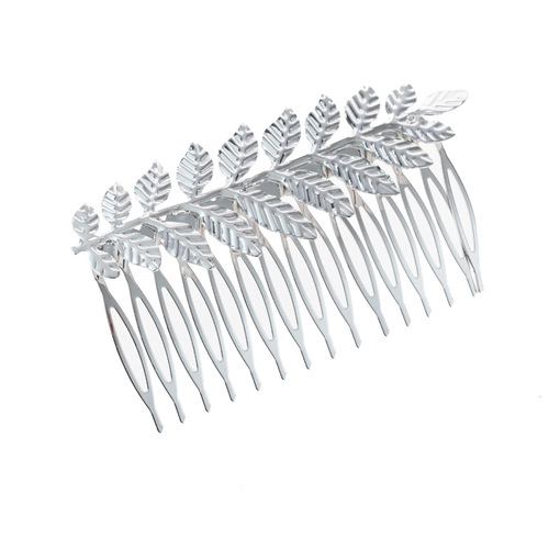New European and American metal big tree leaf hair comb women's comb hair accessories cross-border simple hair plug factory direct sales 
