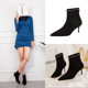 188-7 European and American wind fashion simple pure color high heel with pointed rivet sexy naked women and thin short boots boots