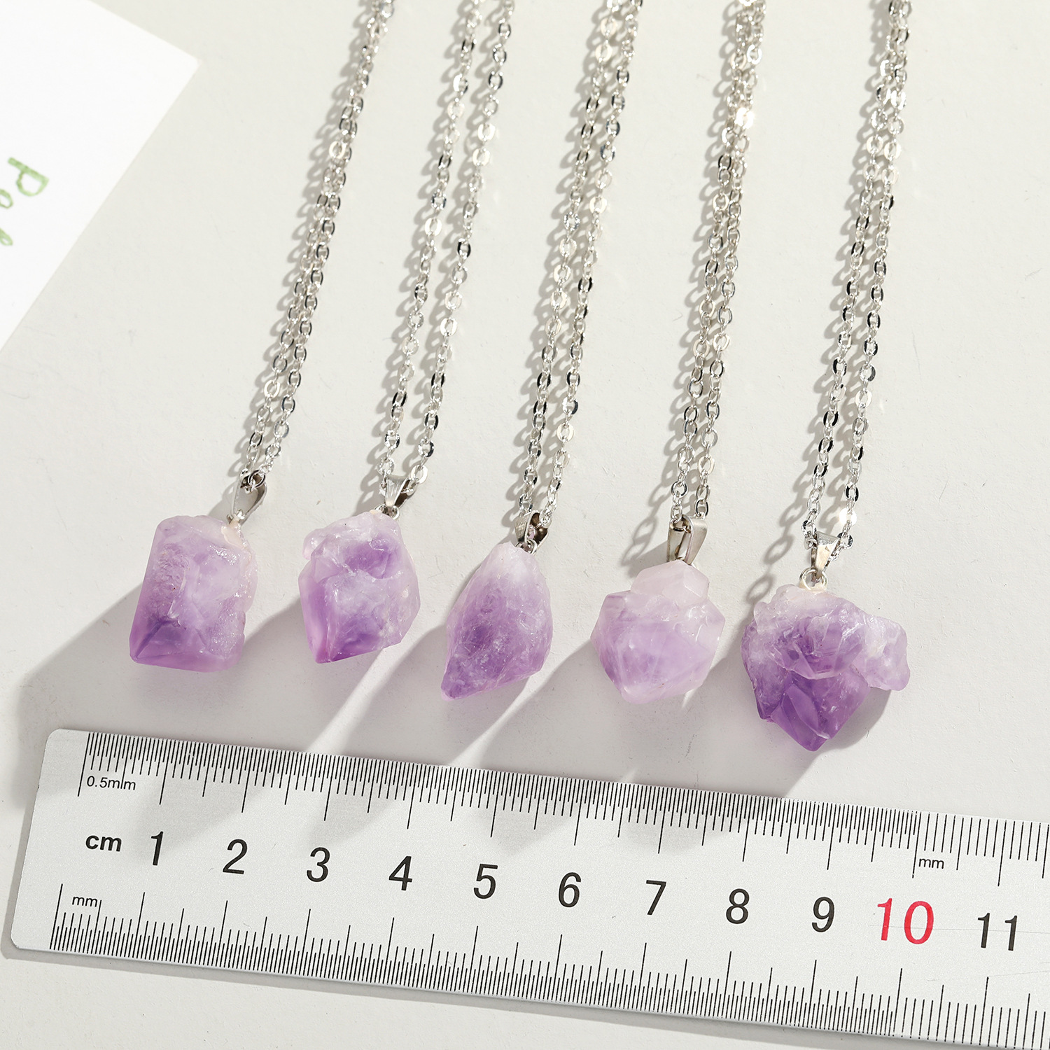 Fashion Irregular Stone Necklace Nihaojewelry Wholesalekorean Natural Stone Necklace Amethyst Pendant Necklace Crystal Bud Chain display picture 1