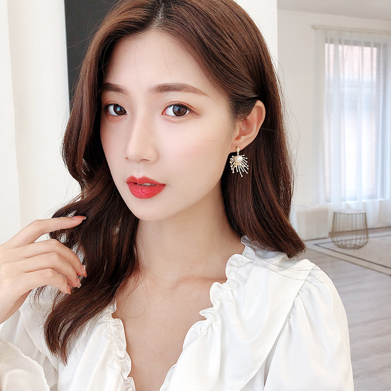 Earrings Korean Earrings Premium Sense Firework Earrings 925 Sterling Silver Needle Zircon New Wave Wholesale Nihaojewelry display picture 8