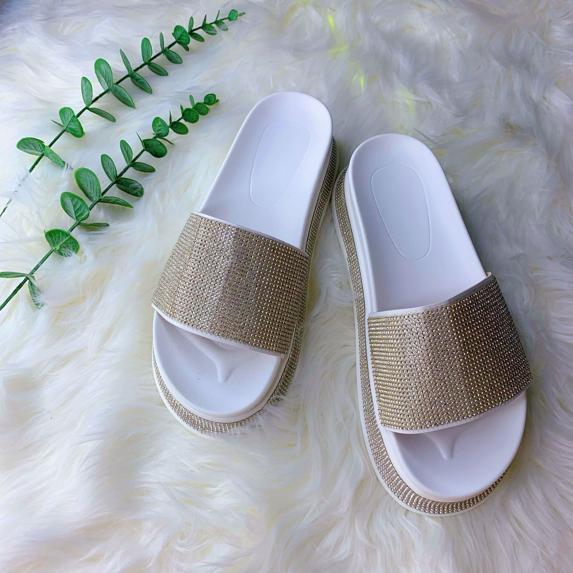 Damen Sandalen Mit Strass Glitzernde Pantoletten Für Jeden Anlass_voghion.com
