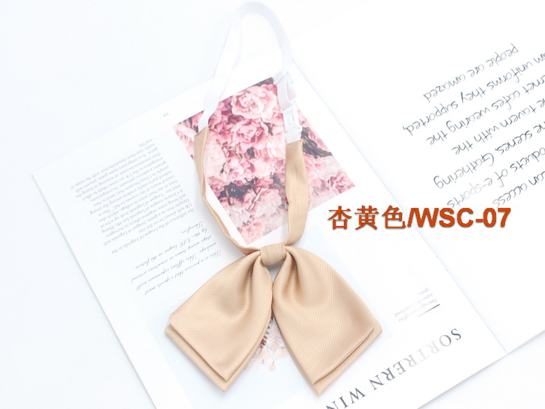 Directo de fábrica de color sólido de doble capa de sarga pajarita uniforme escolar de las niñas a juego arco coreano casual JK pajarita collar flor