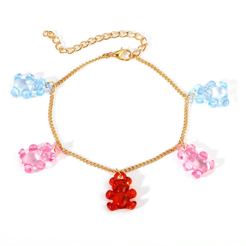 Creative Retro Simple Cartoon Bear Pendant Multi-layer Chain Anklet Wholesale display picture 4