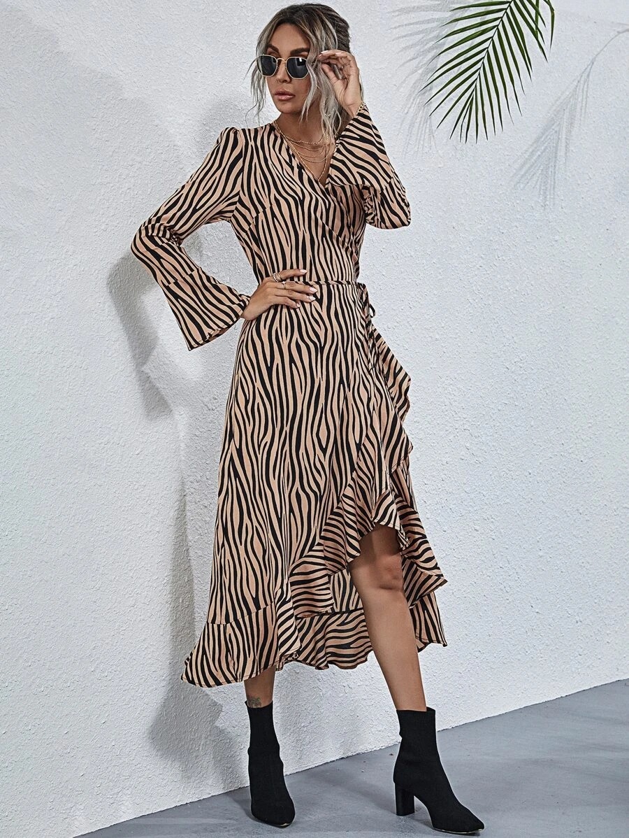 new printed long-sleeved dress NSCX8096