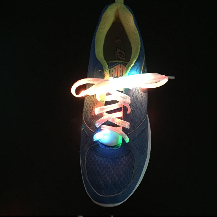 LED Illuminated Shoe Laces, 8th Generation Elliptical Glow-in-the-Dark Shoe Laces, Outdoor Street Dance Cool Flashing Striped Interlocking Fabric Shoe Laces