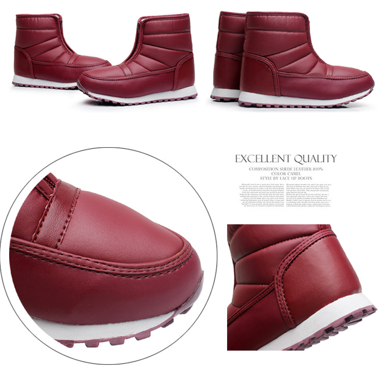 Botas de nieve con cremallera de invierno, zapatos de gran tamaño, impermeables para exteriores, antideslizantes, botas de nieve gruesas_voghion.com