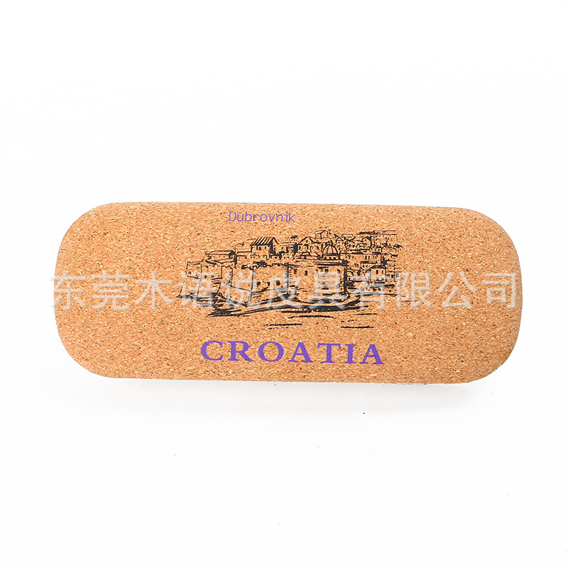 Portuguese Environmentally Friendly cork Glasses Case Natural Brown cork Sunglasses Storage Box Waterproof Real Wood Glasses Case
