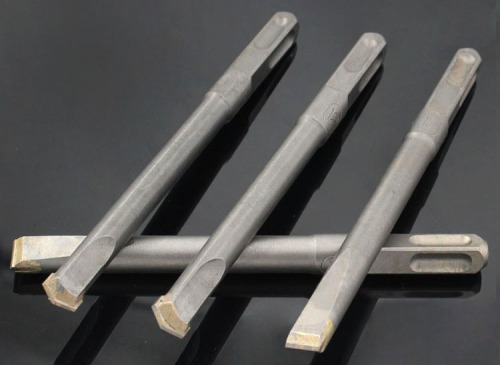 Electric hammer chisel alloy four-pit square handle flat head concrete brick wall masonry slotting two-pit two-slot round head tip chisel