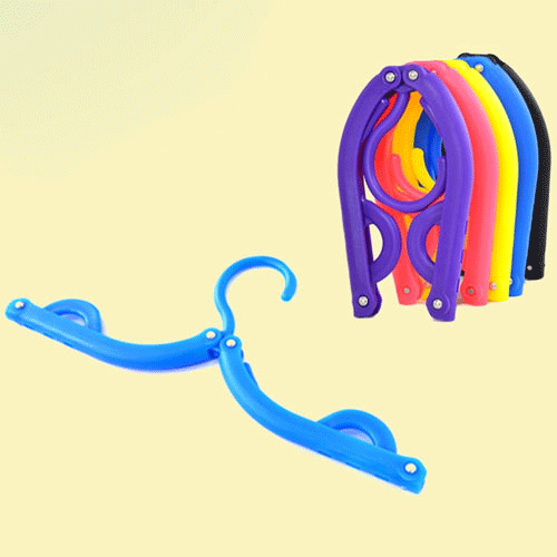 折叠衣架旅行衣架塑料晾衣架旅游便携式可出差挂衣服架|ru