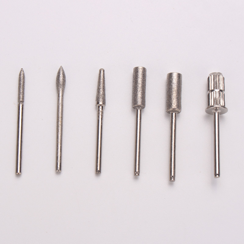 Transfronteriza de uñas 6 piezas de molienda cabeza traje diamante pulido cabeza arena anillo 6 piezas rectificadora accesorios de la máquina