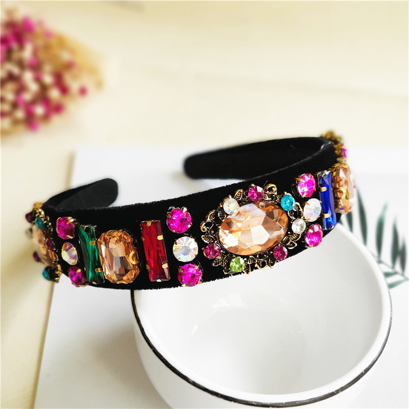 Korean New Fashion Simple Rhinestone Wide-side Cheap Headband Wholesale display picture 7