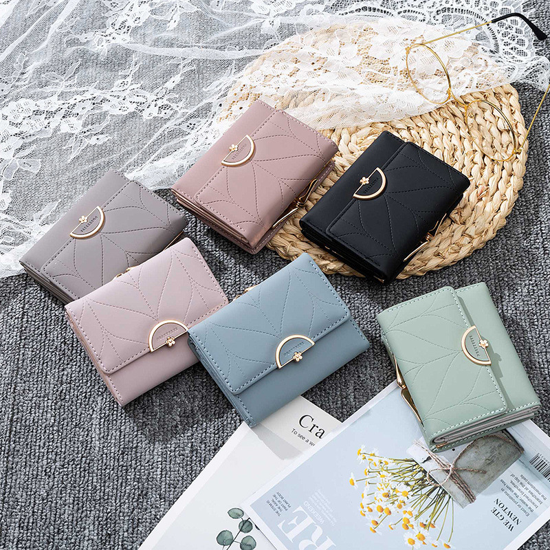 Women's Solid Color Pu Leather Zipper Buckle Wallets display picture 1