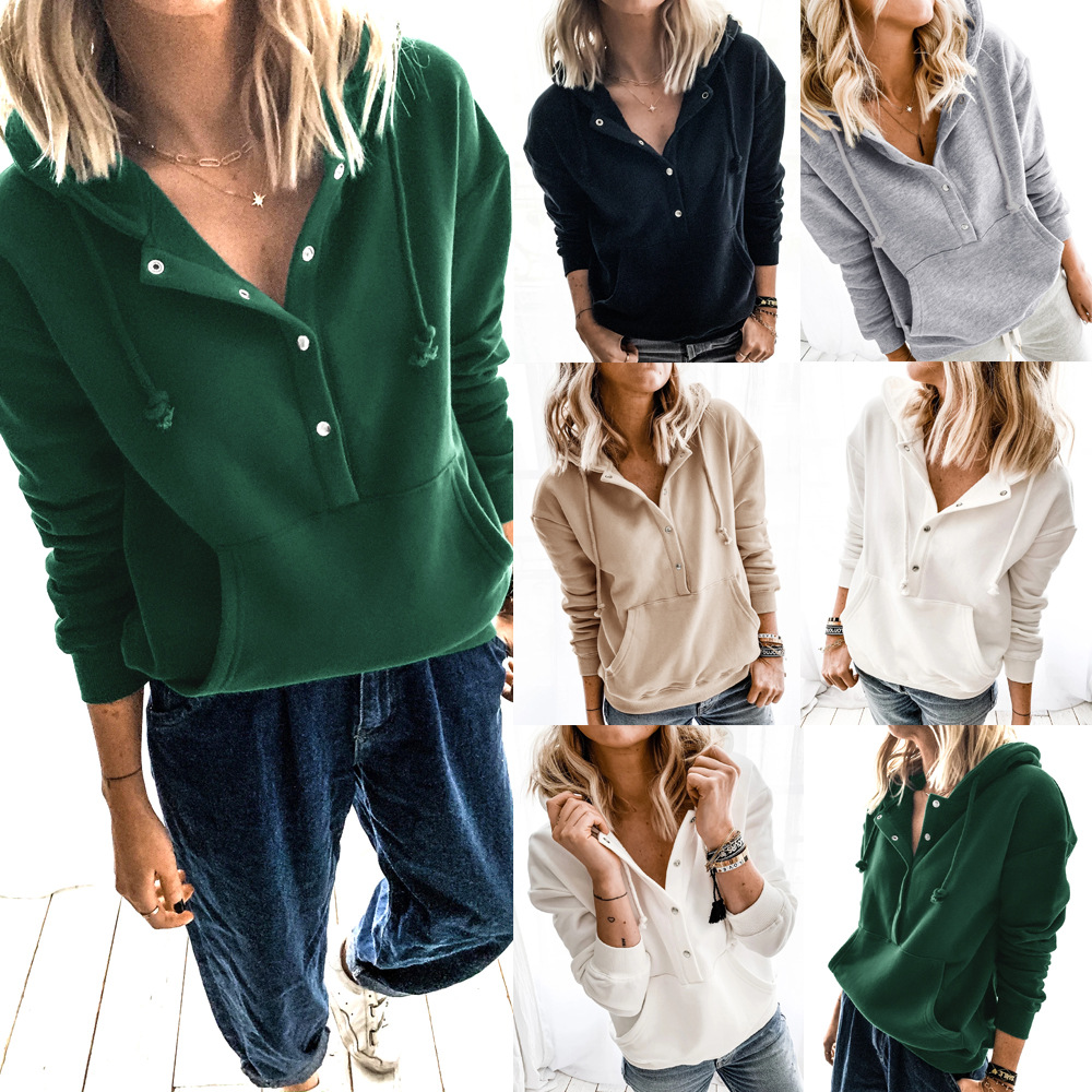 Women's Hoodie Long Sleeve Hoodies & Sweatshirts Pocket Casual Solid Color display picture 1