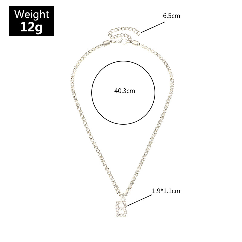 fashion new popular wild 26 English alphabet necklace full diamond choker necklace nihaojewelry whol