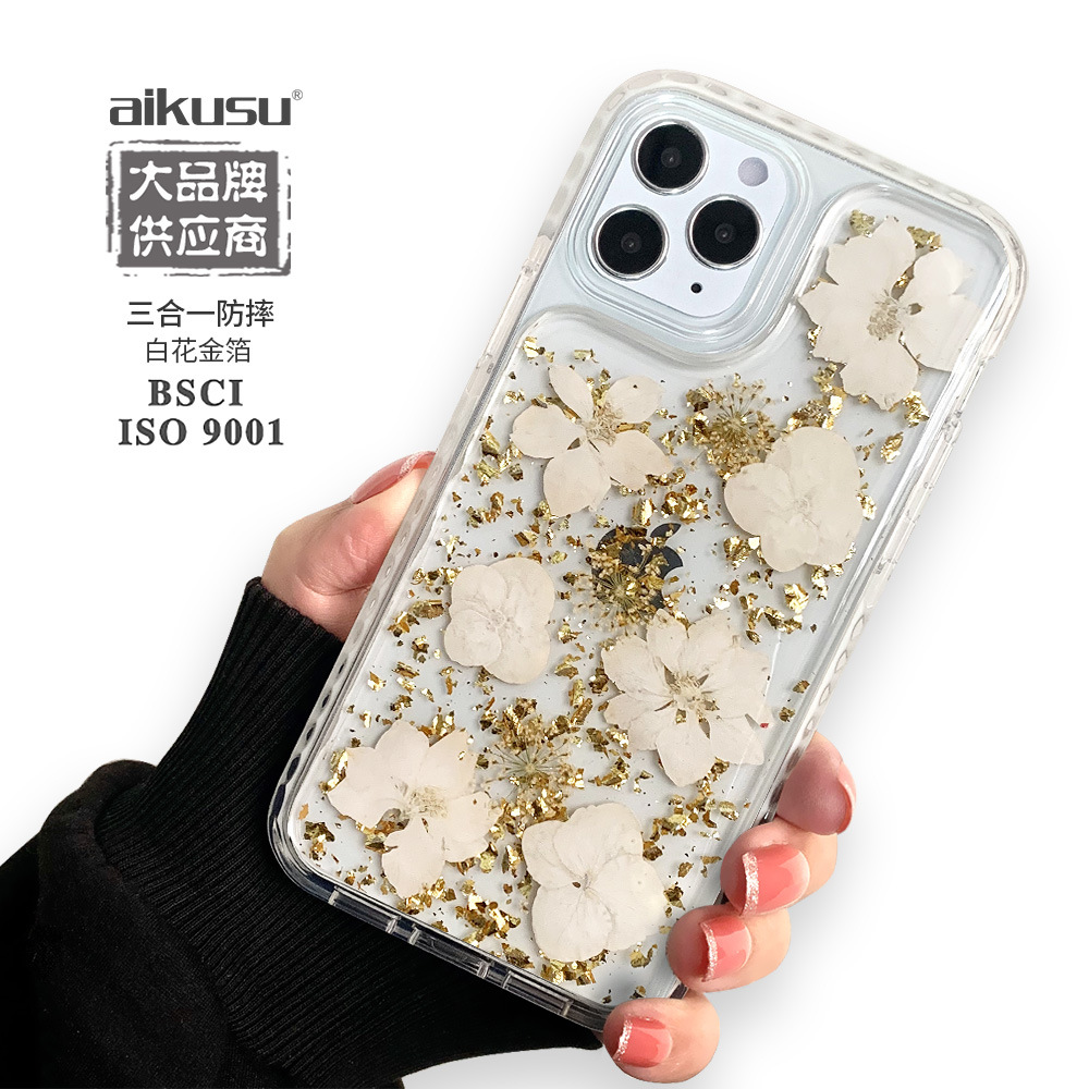 Real Flower Epoxy Phone Case Clean Works...