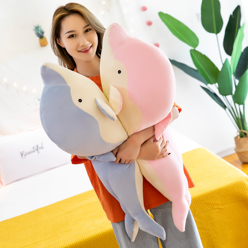 2022创意新款海豚毛绒玩具公仔网红同款软体海洋生物玩偶睡觉抱枕