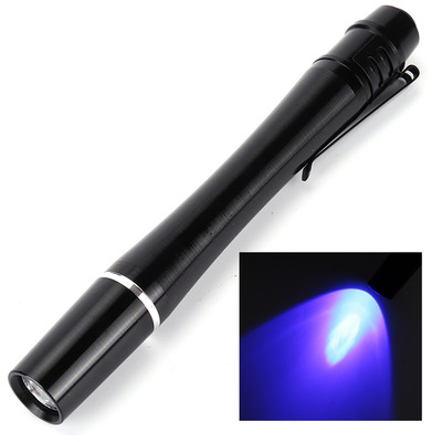 验钞UV紫光手电筒395nm笔形验钞笔UV笔灯防蓝光1LED大功率强光