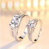 Fashionable silver adjustable wedding ring for beloved suitable for men and women, Korean style, wholesale