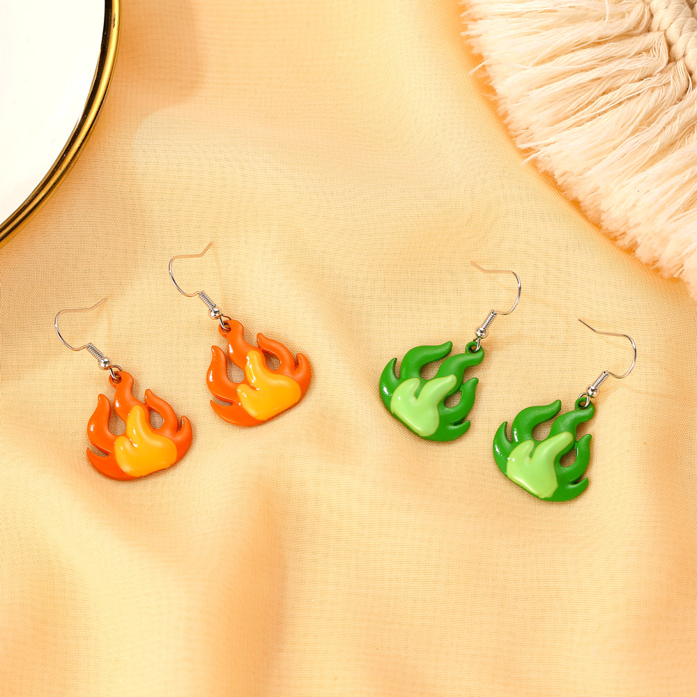 Fun Fashion Cartoon Acrylic Flame Earrings display picture 4