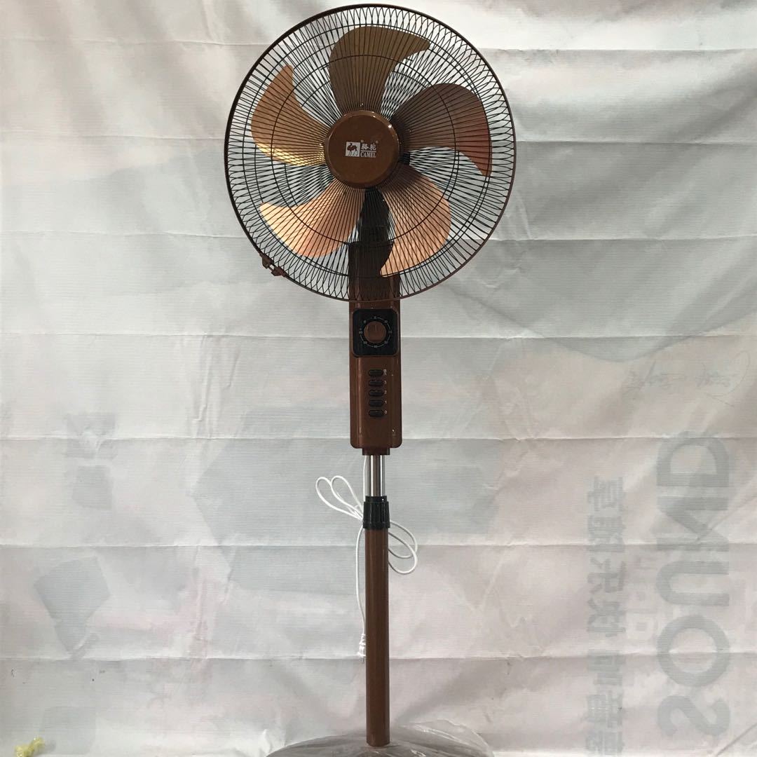18寸铝叶骆驼电风扇落地扇家用立式机械节能定时特价818一件代发