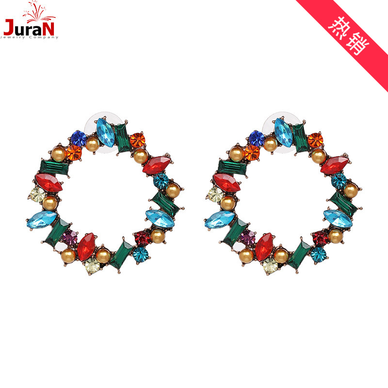 JURAN new full diamond earrings jewelry...