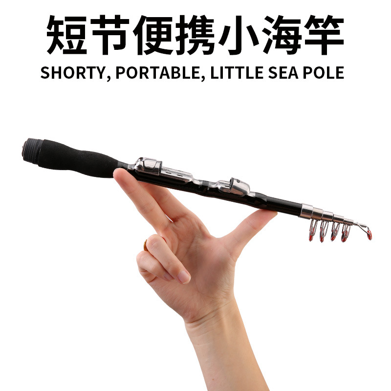 Encogimiento 33cm Mini Pequeña barra de mar en stock 1 M 2,1 m 2,3 M caña de pescar ultra corta productos transfronterizos