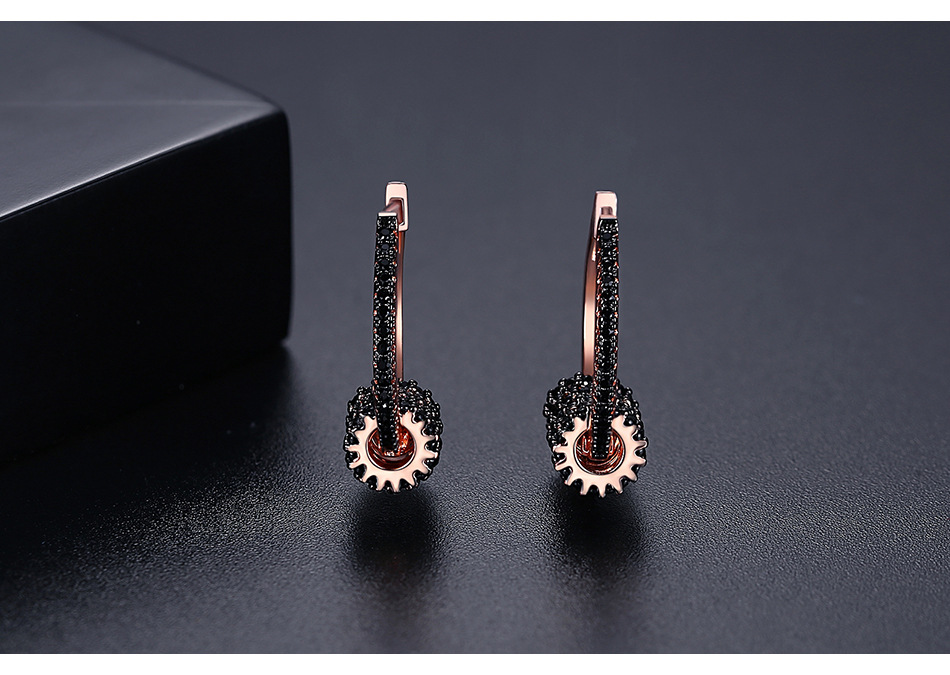 Earrings Korean Fashion Sweet Lady Copper Inlaid Zirconium Earrings Wholesale Nihaojewelry display picture 4