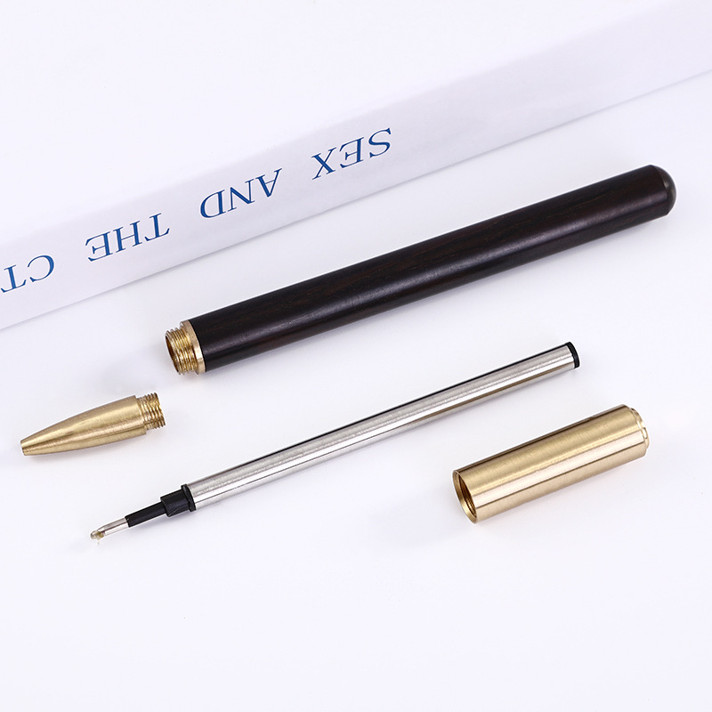 Fábrica en stock firma de metal pluma de madera bolígrafo regalo de negocios publicidad pluma de latón pluma letras logotipo