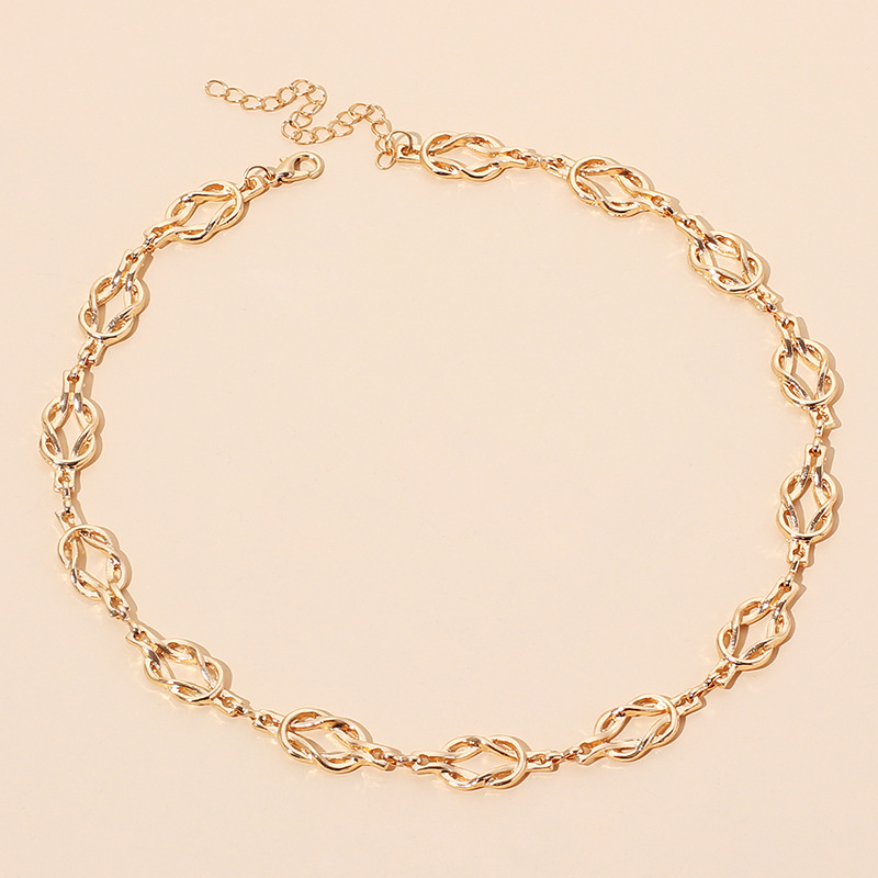 25g Weight Necklace Classification Wedding, Travel Occasion Women'S Gender Gold, Silver Color Simple New  Knot Necklace 4